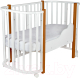 Детская кроватка INDIGO Baby Lux 3 в 1 (белый/натуральные стойки) - 