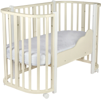 Детская кроватка INDIGO Baby Lux 3 в 1 (слоновая кость/белые стойки) - 
