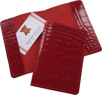 Обложка на паспорт Alligatore Bianco ОД01  (красный) - 