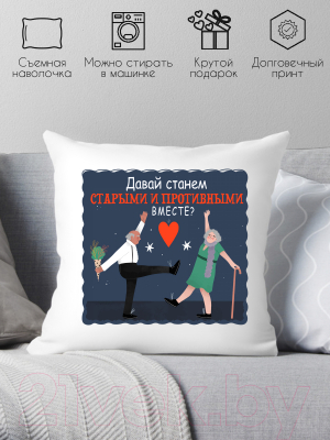 Подушка декоративная Print Style Давай станем старыми и противными вместе 40x40new35