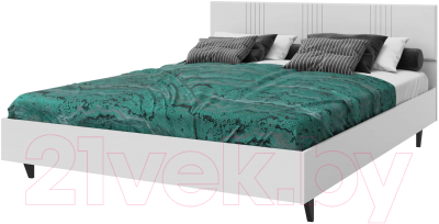 Двуспальная кровать Мебель-КМК 1600 Наоми 3 0888.6 (белый/белый глянец)