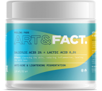 Пэд для лица Art&Fact Salicylic Acid 2% + Lactic Acid 0.5% анти-акне (32шт) - 