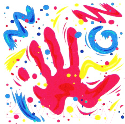 Набор для творчества Genio Kids Пальчиковые краски с трафаретом / TA1401