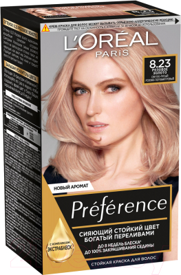 Гель-краска для волос L'Oreal Paris Preference 8.23 (розовое золото)