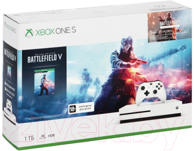 Игровая приставка Microsoft Xbox One S 1 ТБ + Battlefield V 234-00689