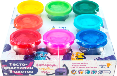 Набор для лепки Genio Kids Тесто-пластилин / TA1045 (8 цветов)