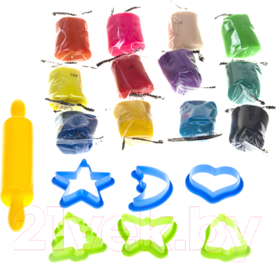 Набор для лепки Genio Kids Тесто-пластилин / TA1068V (12 цветов)