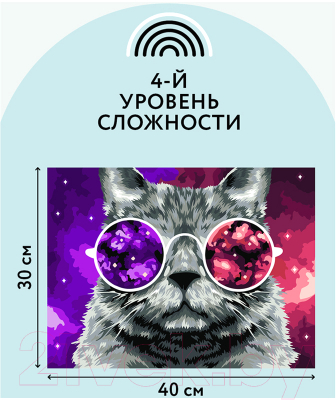 Картина по номерам Три совы Кошачий космос / КХ_44089