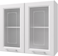 Шкаф навесной для кухни Горизонт Мебель Классик 80 с витриной (арктик) - 