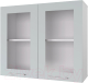 Миниатюра изображения товара Шкаф навесной для кухни Горизонт Мебель Оптима 80 Витрина (белый эмалит)