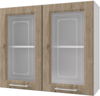 Шкаф навесной для кухни Горизонт Мебель Классик 80 с витриной (рустик натуральный) - 
