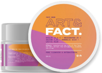 Маска для лица кремовая Art&Fact Kaolin11.5% + Niacin 2% угольная глубоко очищающая поры  (50мл) - 