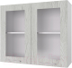 Миниатюра изображения товара Шкаф навесной для кухни Горизонт Мебель Оптима 80 Витрина (рустик серый)