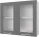 Миниатюра изображения товара Шкаф навесной для кухни Горизонт Мебель Оптима 80 Витрина (холст вулкан)