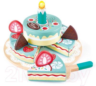 Набор игрушечных продуктов Hape Торт игрушка Счастливого дня рождения / E3180_HP