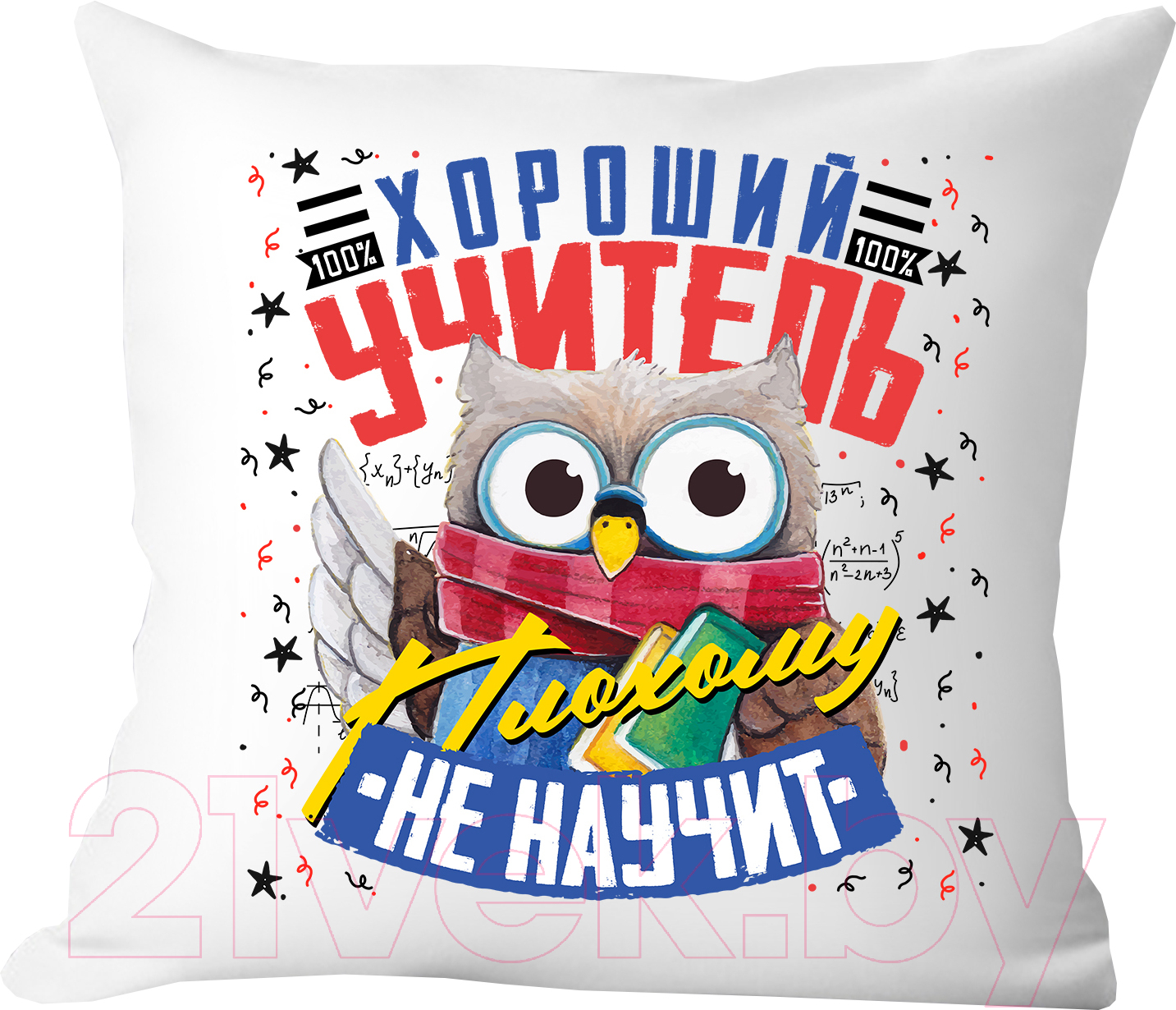 Подушка декоративная Print Style Хороший учитель плохому не научит / 40x40plat6