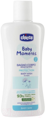 Пена для ванны детская Chicco Baby Moments Protection без слез с календулой / 00010579000000 (200мл)