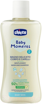Средство для купания Chicco Baby Moments Gentle без слез с овсом / 00010593000000 (200мл)