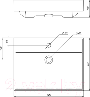 Комплект мебели для ванной Aquanet Lino 60 / 302532