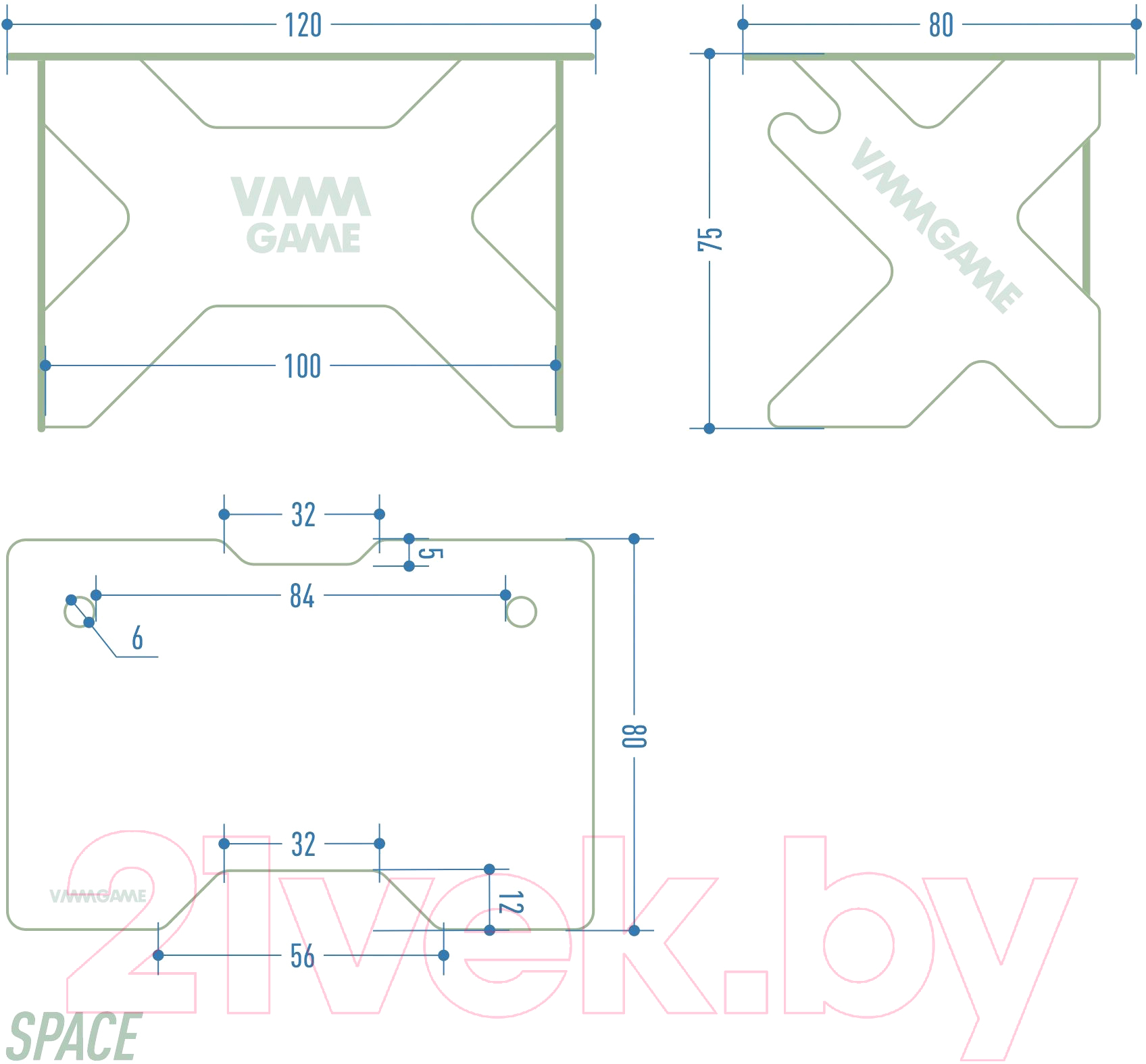 Геймерский стол Vmmgame Space 120 Dark Blue / ST-1BBE