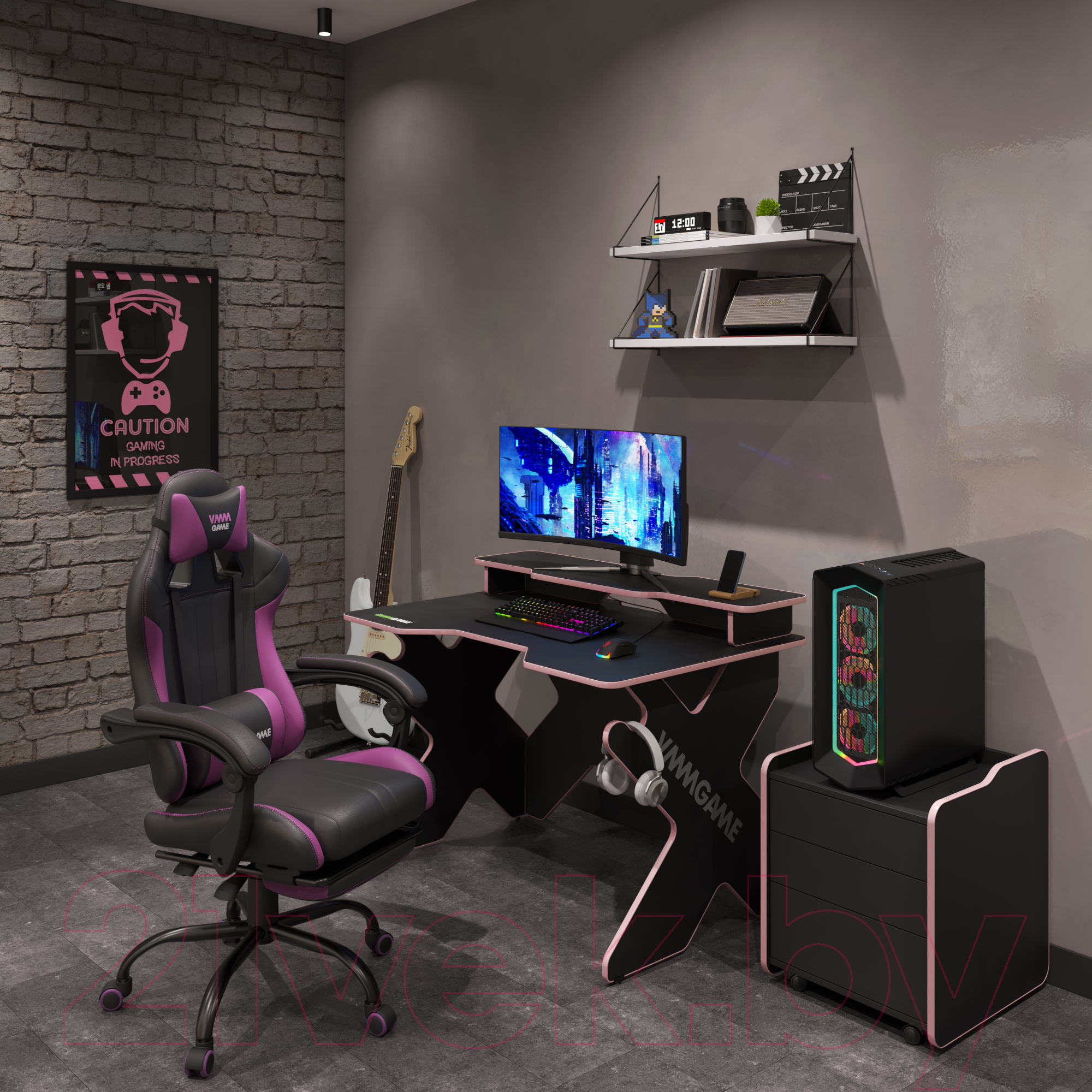 Геймерский стол Vmmgame Space 120 Dark Pink / ST-1BPK