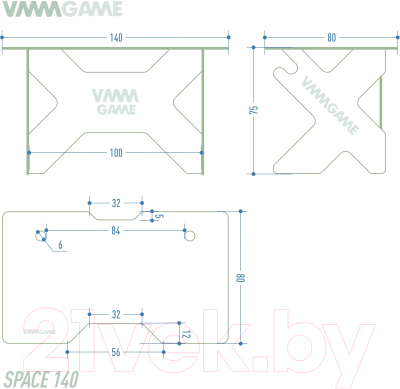 Геймерский стол Vmmgame Space 140 Dark Black / ST-3BBK