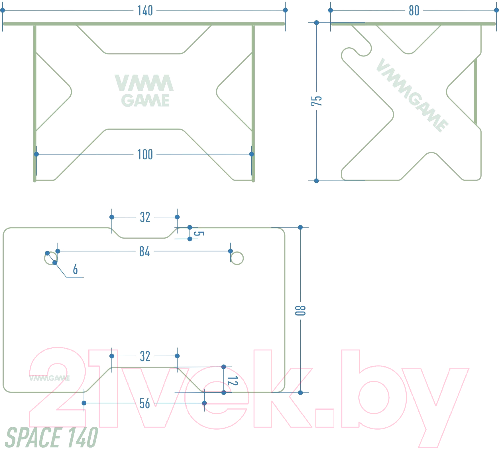 Геймерский стол Vmmgame Space 140 Dark Grey / ST-3BGY