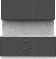 Кухонный гарнитур Интермебель Микс Топ-5 2.0м без столешницы (графит серый) - 