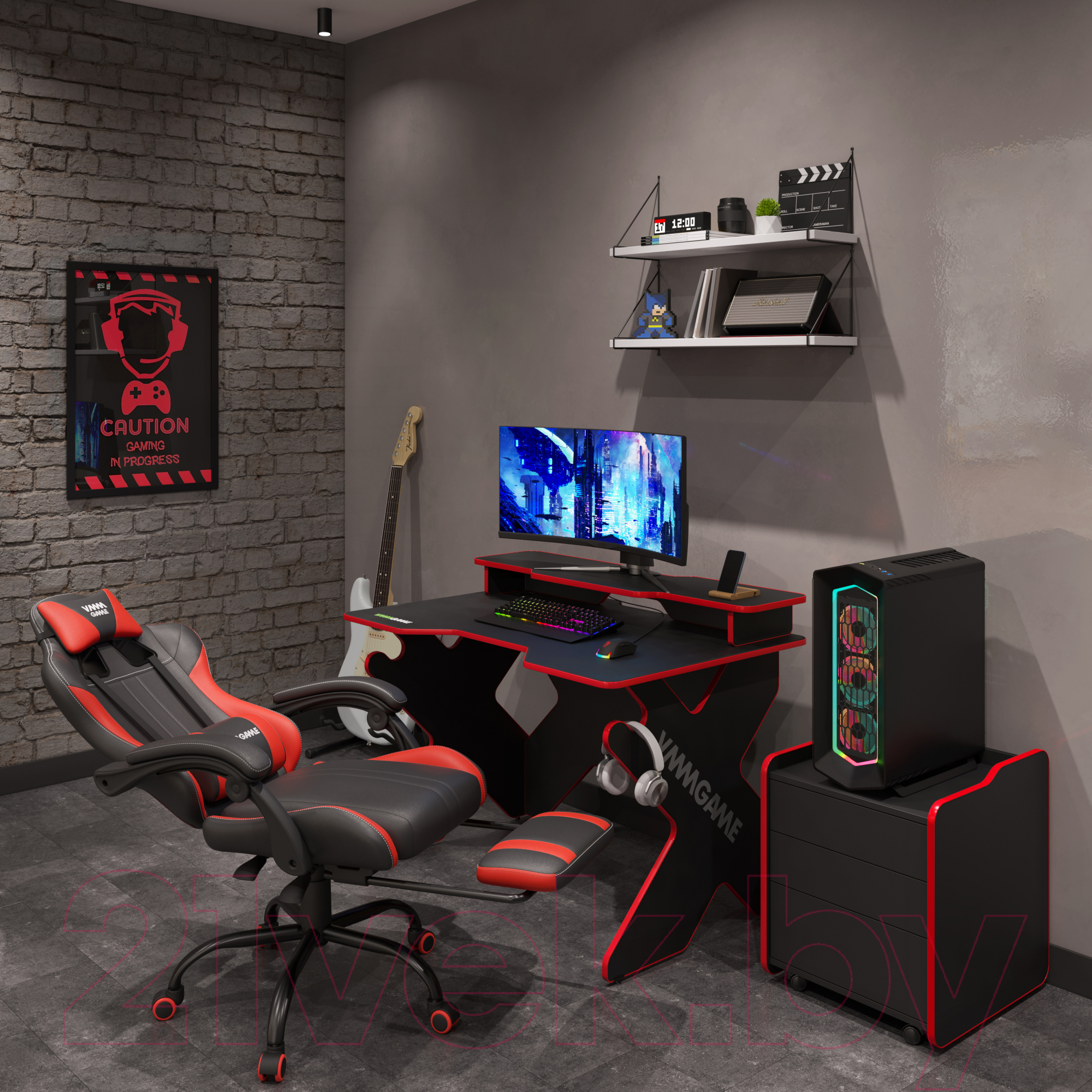 Геймерский стол Vmmgame Space 140 Dark Red / ST-3BRD