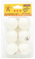 Мячи для настольного тенниса Giant Dragon Training Platinum 3 New / 51.683.33.2 (6шт, белый) - 