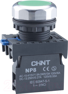Кнопка для пульта Chint NP8-10BND 1НО AC/DC24В(LED) IP65 (R) / 667240 (зеленый)