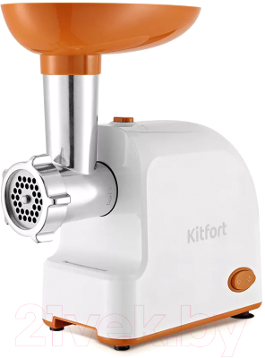 Мясорубка электрическая Kitfort KT-2113-1 (белый/оранжевый)