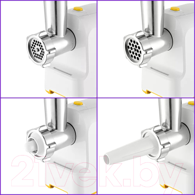 Мясорубка электрическая Kitfort KT-2113-2 (белый/желтый)