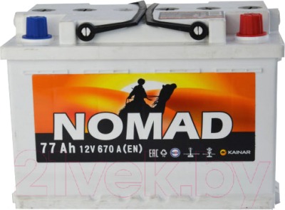 Автомобильный аккумулятор Kainar Nomad 6СТ-77 Евро R+ / 077112301021107110L (77 А/ч)