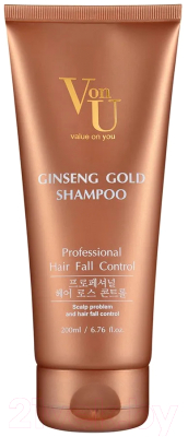 Шампунь для волос Von-U Ginseng Gold Shampoo New  (200мл)