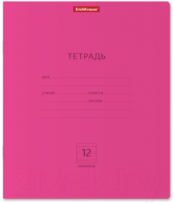 Изображение товара Тетрадь Erich Krause Классика. Neon / 56542 (12л линейка, розовый)