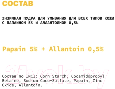 Пудра для умывания Art&Fact Papain 5% + Allantoin 0.5%  (150мл)