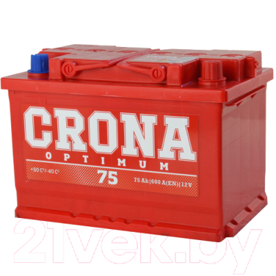 Автомобильный аккумулятор Kainar Crona 6СТ-75 Евро R+ / 075301501020109119L (75 А/ч)