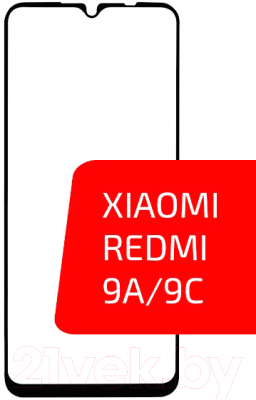 Защитное стекло для телефона Volare Rosso Needson Glow для Redmi 9A/9C (черный)