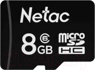 Карта памяти Netac P500 Standard MicroSDHC 8GB C10 (NT02P500STN-008G-S)