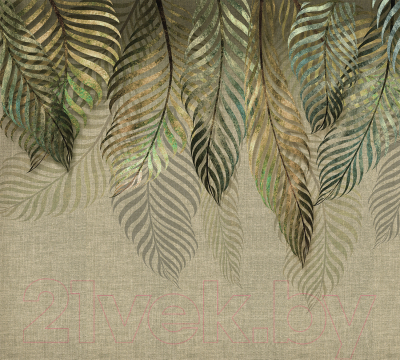 Фотообои листовые Vimala Пальмовые листья золотые (270x300)