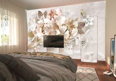 Фотообои листовые Vimala 3D Сюжет с цветами (270x400)