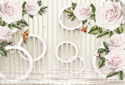 Фотообои листовые Vimala Розы с кольцами (270x400)