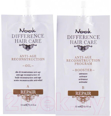 Набор косметики для волос Nook Difference Hair Care Repair Anti-Age Reconstruction Program (2x12мл)