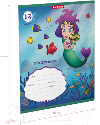 Изображение товара Тетрадь Erich Krause Русалочка / 54185 (12л, клетка)