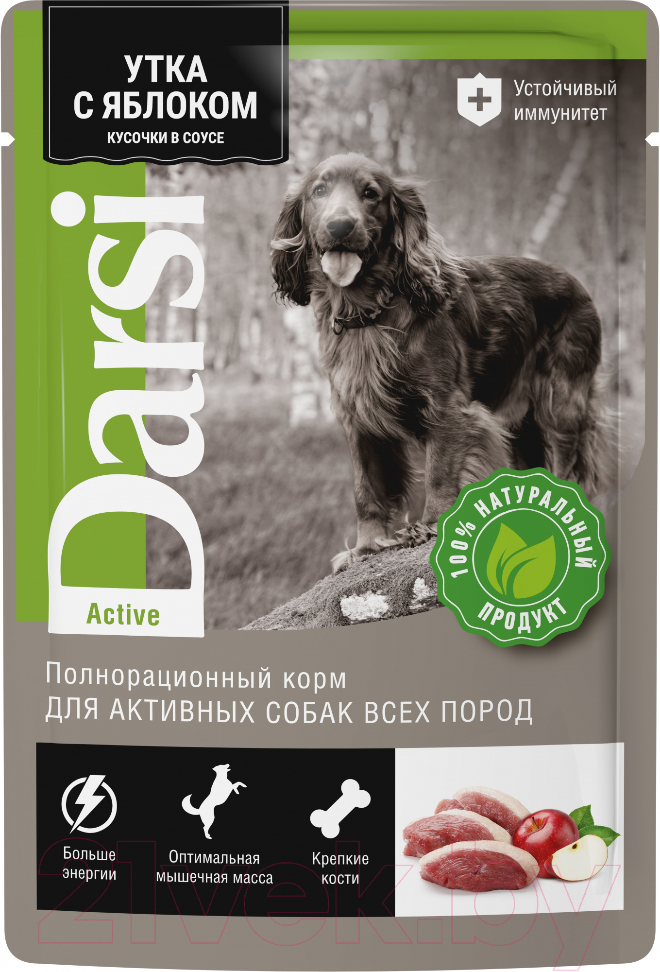 Влажный корм для собак Darsi Всех пород утка с яблоком / 53810 (85г)