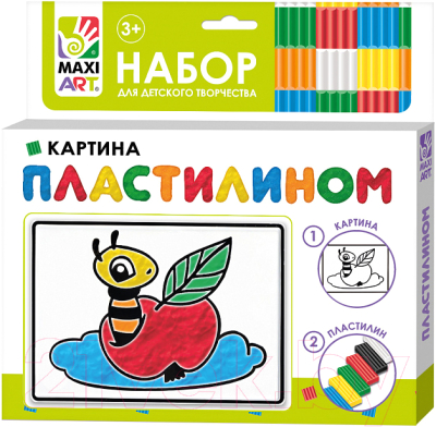 Набор для творчества Maxi Art Картина пластилином Яблочко / MA-2104-2-4