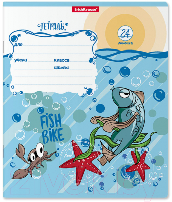 Изображение товара Тетрадь Erich Krause Fish Story / 53724 (24л, линейка)