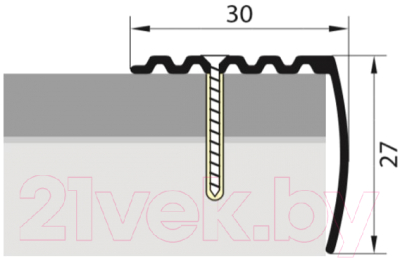 Изображение товара Профиль декоративный Domoletti Для ступеней 30мм/27мм 0.9м (алюминий)