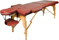 Массажный стол Atlas Sport Складной 2-с 60см (бургунди/деревянный) - 